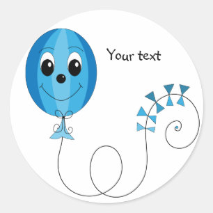 Pegatina Redonda Globo amistoso azul