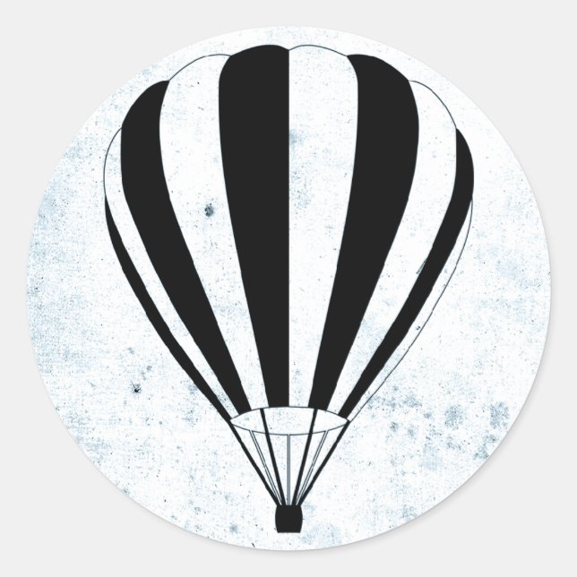 Pegatina Redonda globo de aire caliente (Anverso)