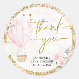 Pegatina Redonda Globo de aire rosado no es maravilloso gracias