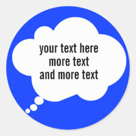 Pegatina Redonda globo de pensamiento con palabras personalizadas