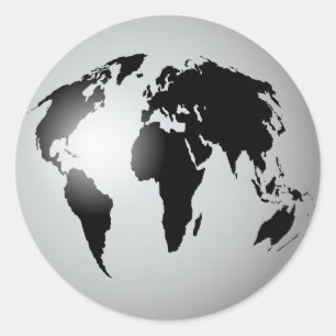 Pegatina Redonda Globo del mundo
