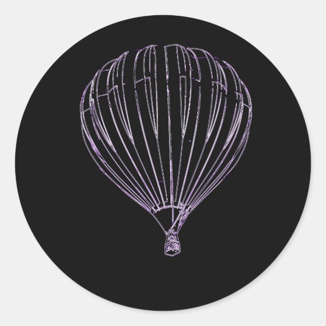 Pegatina Redonda globo morado esbozado (Anverso)
