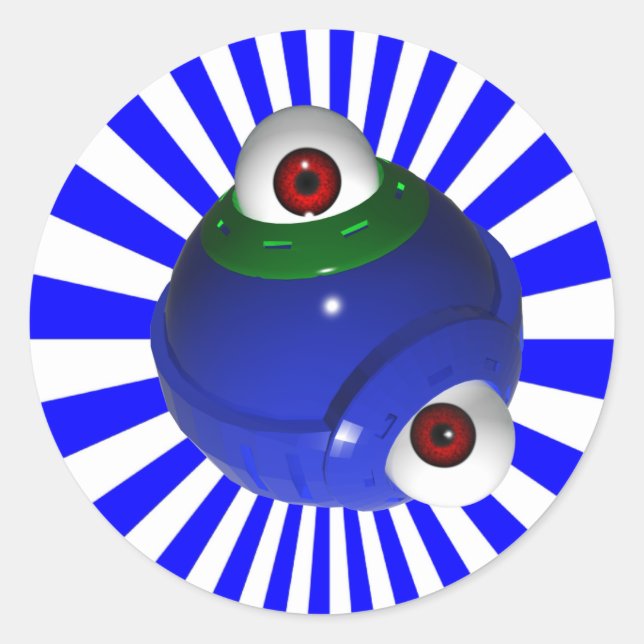 Pegatina Redonda globo ocular (Anverso)