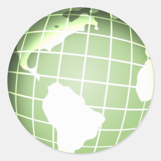 Pegatina Redonda Globo verde (Anverso)