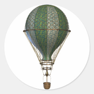Pegatina Redonda Globo victoriano de Steampunk