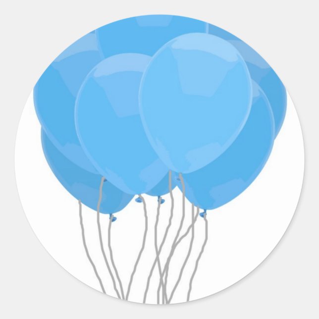 Pegatina Redonda Globos Azules (Anverso)