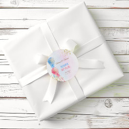 Pegatina Redonda Globos azules rosas género revelan ducha gracias