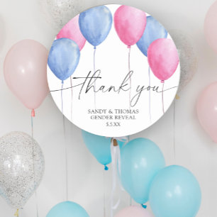 Pegatina Redonda Globos de acuarela Gracias por la revelación de gé