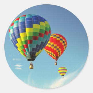 Pegatina Redonda Globos de aire caliente