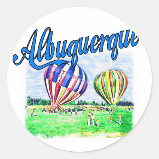 Pegatina Redonda Globos de Albuquerque