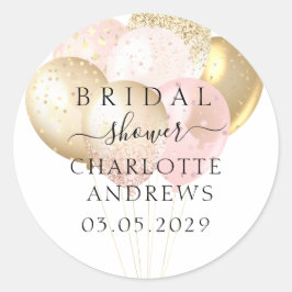 Pegatina Redonda Globos de moda, modernos y purpurinas