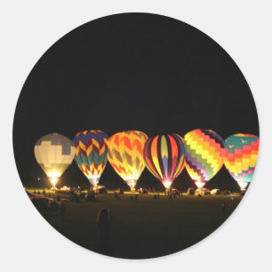 Pegatina Redonda ¡Globos!  Encienda para arriba la noche, parte 2