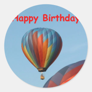 Pegatina Redonda Globos, Feliz Cumpleaños, 2 genéricos