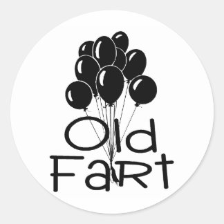 Pegatina Redonda Globos negros anticuados