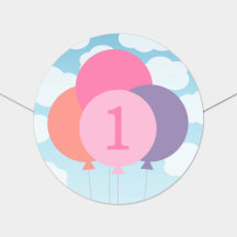 Globos Pastel de Cumpleaños de Niñas Cielo Nubes
