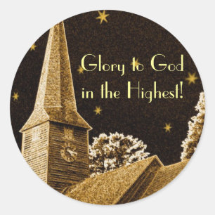 Pegatina Redonda ¡Gloria a dios en el más alto!