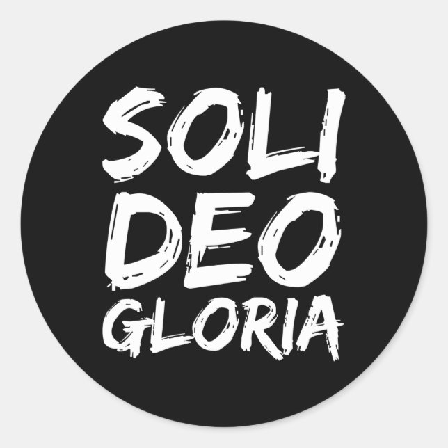 Pegatina Redonda Gloria A Dios Solo Cita Reforma Soli Deo Glor (Anverso)