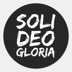 Pegatina Redonda Gloria A Dios Solo Cita Reforma Soli Deo Glor