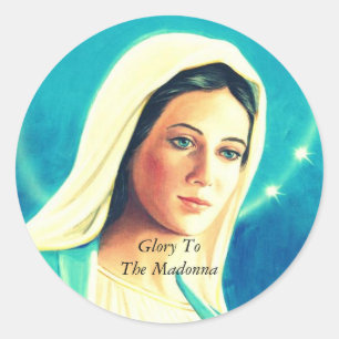 Pegatina Redonda Gloria a la Madonna