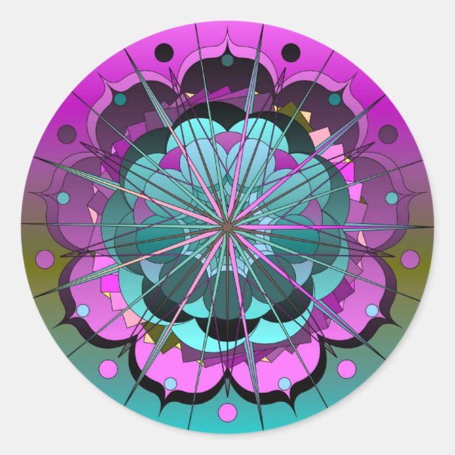 Pegatina Redonda Gloria celeste2 (Anverso)