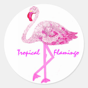 Pegatina Redonda Gloria de Flamingo