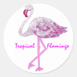 Pegatina Redonda Gloria de Flamingo