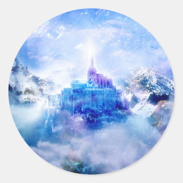 Pegatina Redonda Gloria de la Nueva Jerusalén (Anverso)