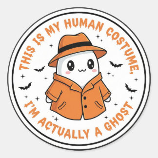 Pegatina Redonda Glow-in-the-Dark Skeleton Costume Sticker