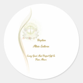Pegatina Redonda Glowing angels baptism  square stickers 