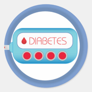 Pegatina Redonda Glucómetro Diabetes
