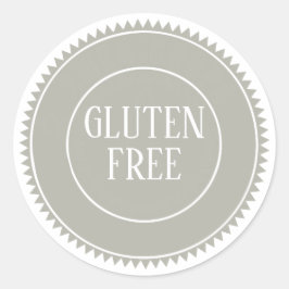Pegatina Redonda Gluten Free Allergy Safe Bakery Gray