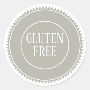 Pegatina Redonda Gluten Free Allergy Safe Bakery Gray