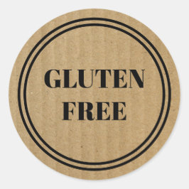 Pegatina Redonda Gluten Free Allergy Safe Kraft Paper Classi sencil