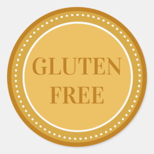 Pegatina Redonda Gluten Free Bakery Alimentos Alergía Seguridad