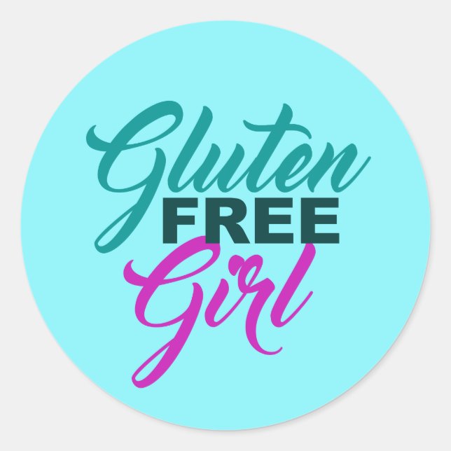 Pegatina Redonda Gluten Free Chica (Anverso)