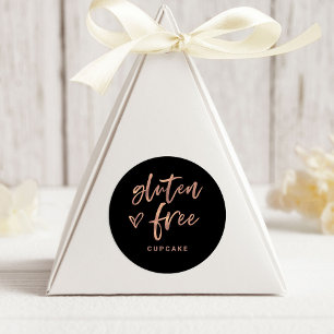 Pegatina Redonda Gluten Free Item   Escritura y Corazón Casuales Mo