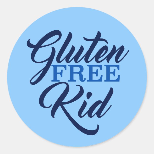 Pegatina Redonda Gluten Free Kid (Anverso)