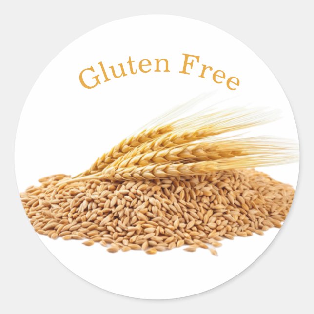 Pegatina Redonda Gluten Free Stickers (Anverso)