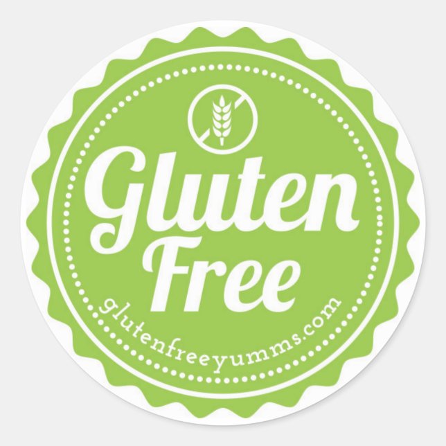 Pegatina Redonda Gluten libre con Pegatinas de iconos - Verde (Anverso)