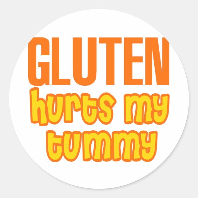 Pegatina Redonda Gluten Me Duele La Mímica (Anverso)