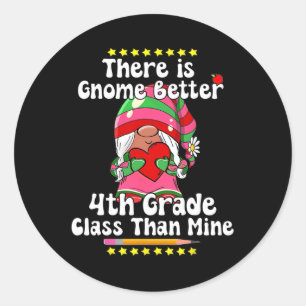 Pegatina Redonda Gnome Better 4º Grado Cl Hippie Valentin