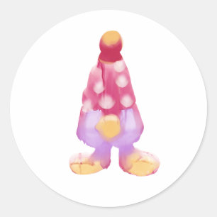 Pegatina Redonda Gnome de acuarela