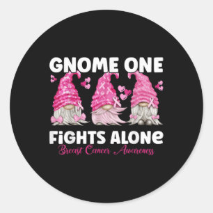 Pegatina Redonda Gnome One lucha solo con rosado _ Aviación contra 