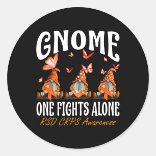Pegatina Redonda Gnome One Lucha Solo Concienciación De Rsd Crps