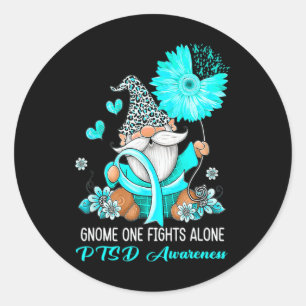 Pegatina Redonda Gnome One lucha solo contra el guerrero de la cint