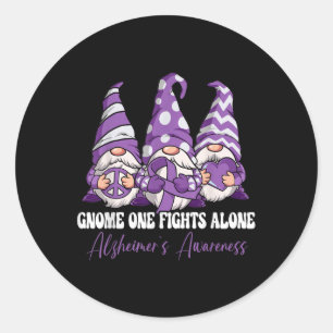 Pegatina Redonda Gnome One lucha solo contra el mes de la concienci