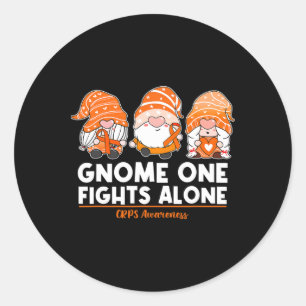 Pegatina Redonda Gnome One lucha solo contra los avisos de la cinta