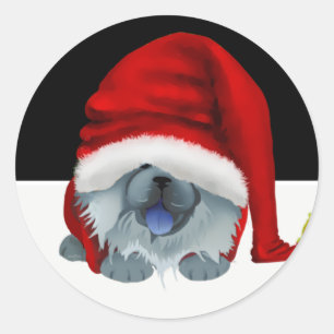 Pegatina Redonda GNOME para las Chowlidays -calcomanías azules de c