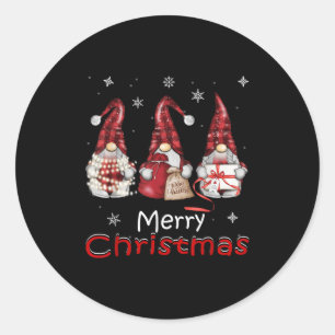 Pegatina Redonda Gnome Regalos Funny Familiares Navidades Camisetas
