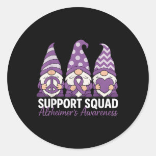 Pegatina Redonda Gnomes Apoyo Escuadrón Dementia Heimers Sensibiliz